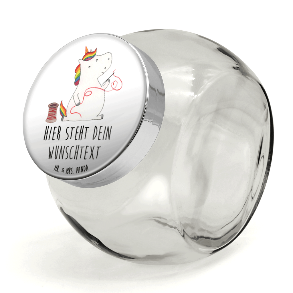 Personalisiertes Bonbonglas Einhorn Näherin Vorratsdose, Vorratsbehälter, Süßigkeitenglas, Süßigkeitendose, Kaffeedose, Müslidose, Teedose, Keksbehälter, Keksedose, Glasdose, Glasbälter, Vorratsglas, Küchenbehälter, Aufbewahrungsdose, Aufbewahungsglas, Gewürzdose, Küchenorganizer, Snackdose, Einhorn, Einhörner, Einhorn Deko, Pegasus, Unicorn, Näherin, nähen, Mädchen, Freundin, Häkeln, Stricken, basteln, Nähzimmer