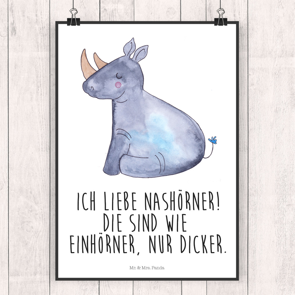 Poster Einhorn Nashorn Poster, Wandposter, Bild, Wanddeko, Küchenposter, Kinderposter, Wanddeko Bild, Raumdekoration, Wanddekoration, Handgemaltes Poster, Mr. & Mrs. Panda Poster, Designposter, Kunstdruck, Posterdruck, Einhorn, Einhörner, Einhorn Deko, Pegasus, Unicorn, Regenbogen, witzig, lustig, Zoo, Glitzer, Einhornpower, Erwachsenwerden, Nashorn, Nashörner