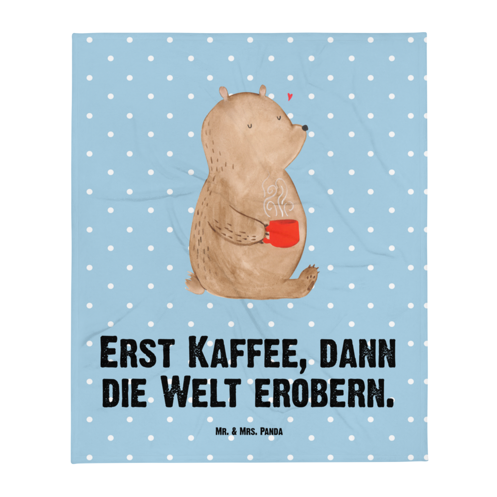 Kuscheldecke Bär Kaffee Decke, Wohndecke, Tagesdecke, Wolldecke, Sofadecke, Bär, Teddy, Teddybär, Kaffee, Coffee, Bären, guten Morgen, Morgenroutine, Welt erobern, Welt retten, Motivation