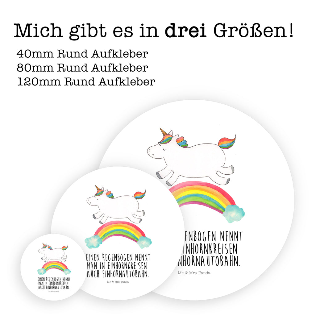 Rund Aufkleber Einhorn Regenbogen Sticker, Aufkleber, Etikett, Einhorn, Einhörner, Einhorn Deko, Pegasus, Unicorn, Regenbogen, Glitzer, Einhornpower, Erwachsenwerden, Einhornautobahn