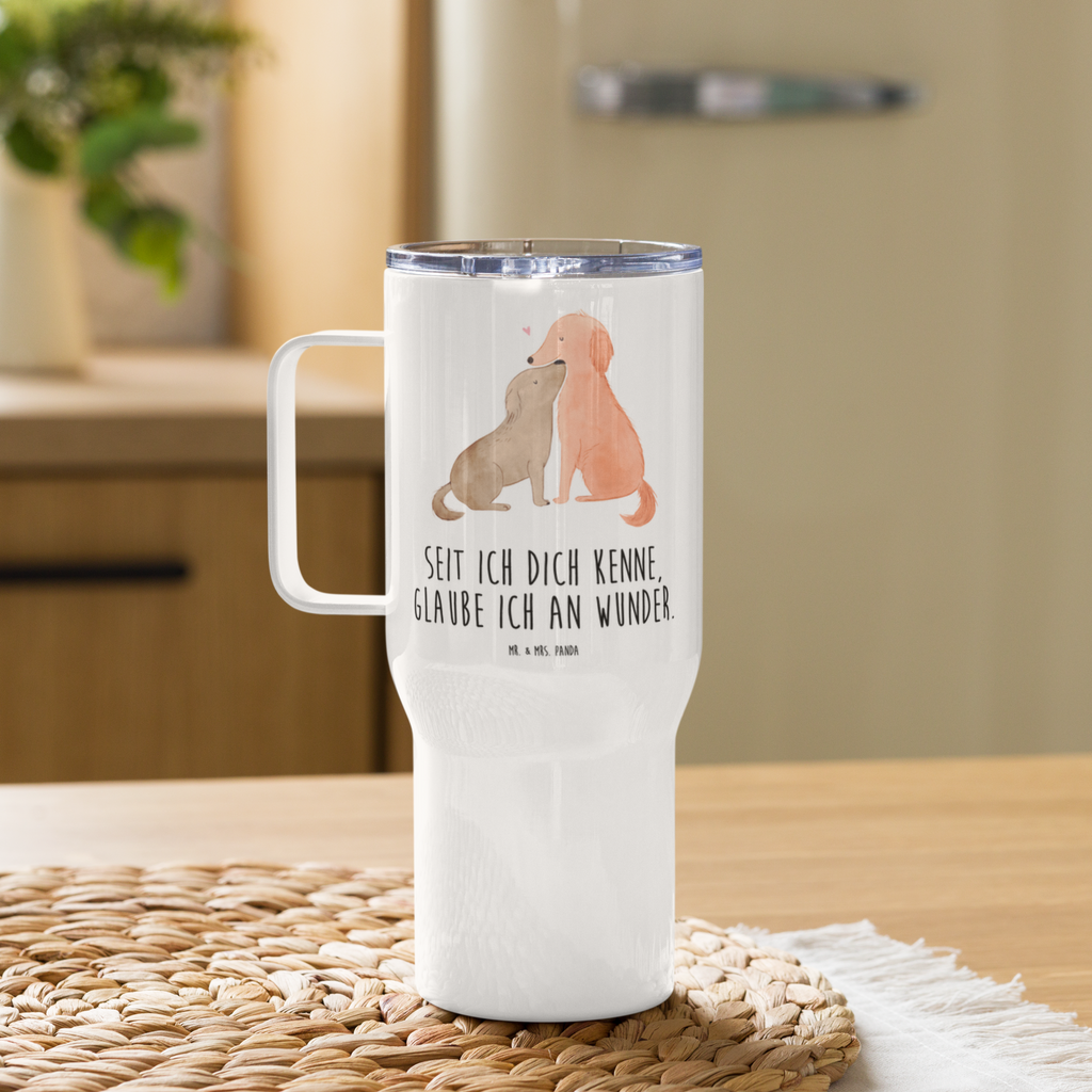 XXL Thermobecher Hunde Liebe Thermobecher, XL Thermobecher, Reisebecher, XL Reisetasse, Großer Thermobecher, Autobecher, Jumbo Becher, Hund, Hundemotiv, Haustier, Hunderasse, Tierliebhaber, Hundebesitzer, Sprüche, Liebe, Hund. Hunde, Kuss, Vertrauen, Kuscheln, Herz