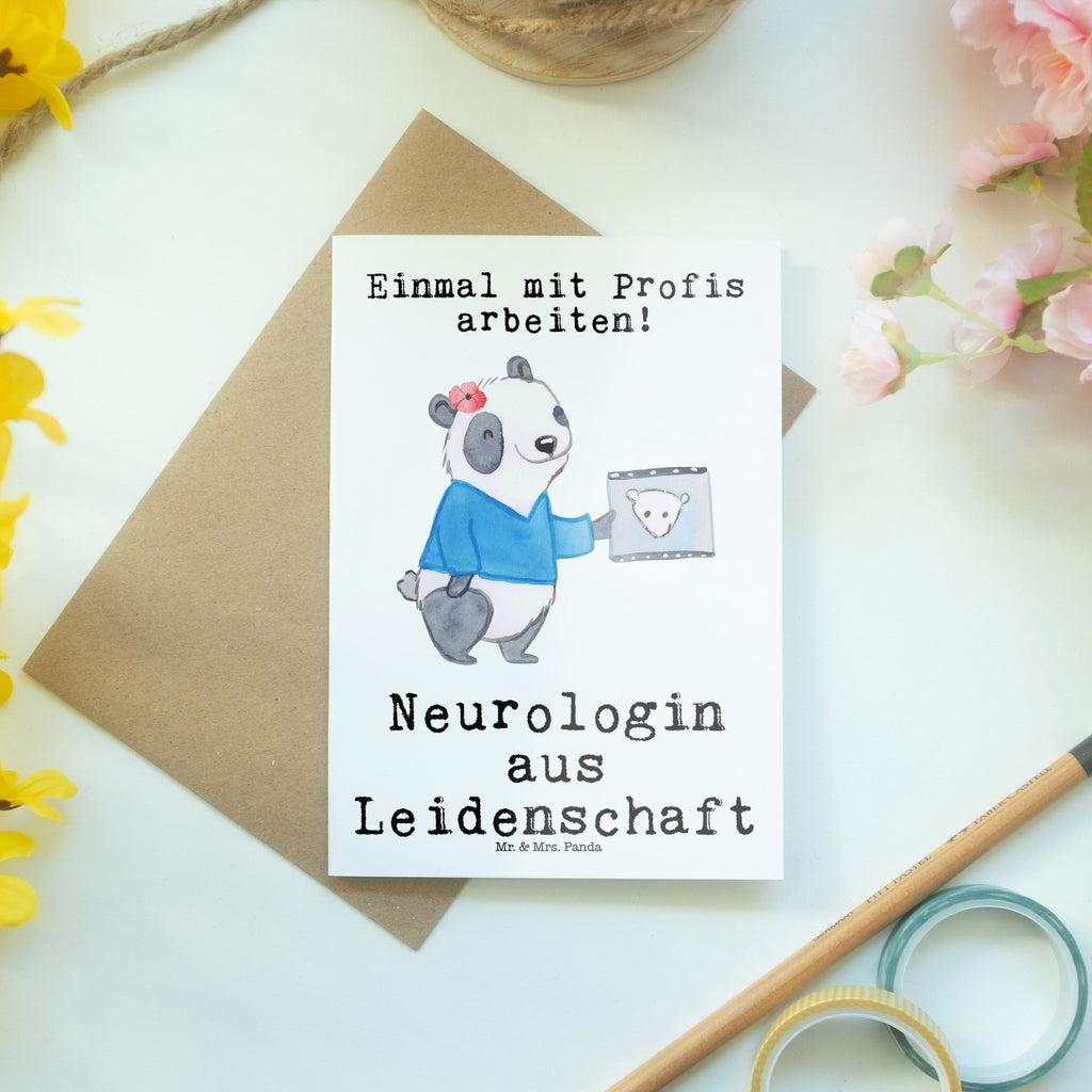 Grußkarte Neurologin aus Leidenschaft Grußkarte, Klappkarte, Einladungskarte, Glückwunschkarte, Hochzeitskarte, Geburtstagskarte, Karte, Ansichtskarten, Beruf, Ausbildung, Jubiläum, Abschied, Rente, Kollege, Kollegin, Geschenk, Schenken, Arbeitskollege, Mitarbeiter, Firma, Danke, Dankeschön, Neurologin, Neurologie, Mediziner, Medizinstudium