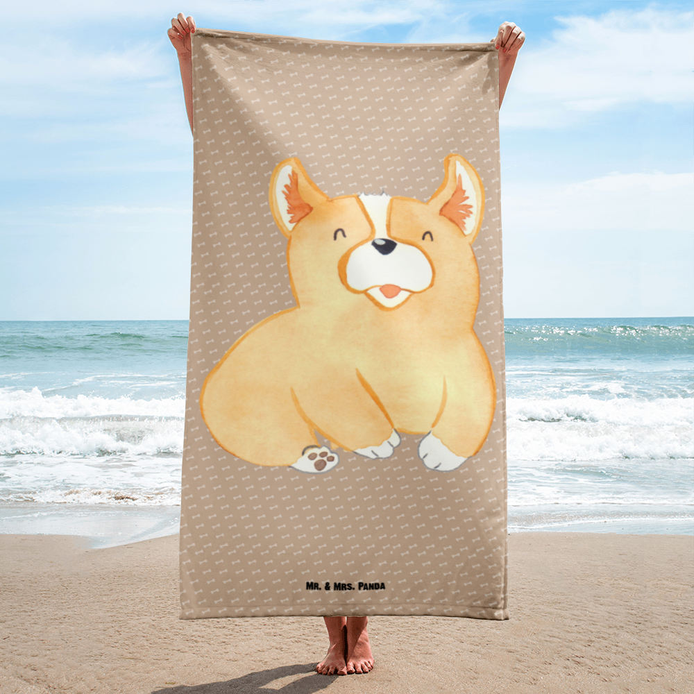 XL Badehandtuch Corgie Handtuch, Badetuch, Duschtuch, Strandtuch, Saunatuch, Hund, Hundemotiv, Haustier, Hunderasse, Tierliebhaber, Hundebesitzer, Sprüche, Corgie, Welsh Corgie Pembroke, britisch, Motivation, Spruch, Hundespruch, Lebensfreude