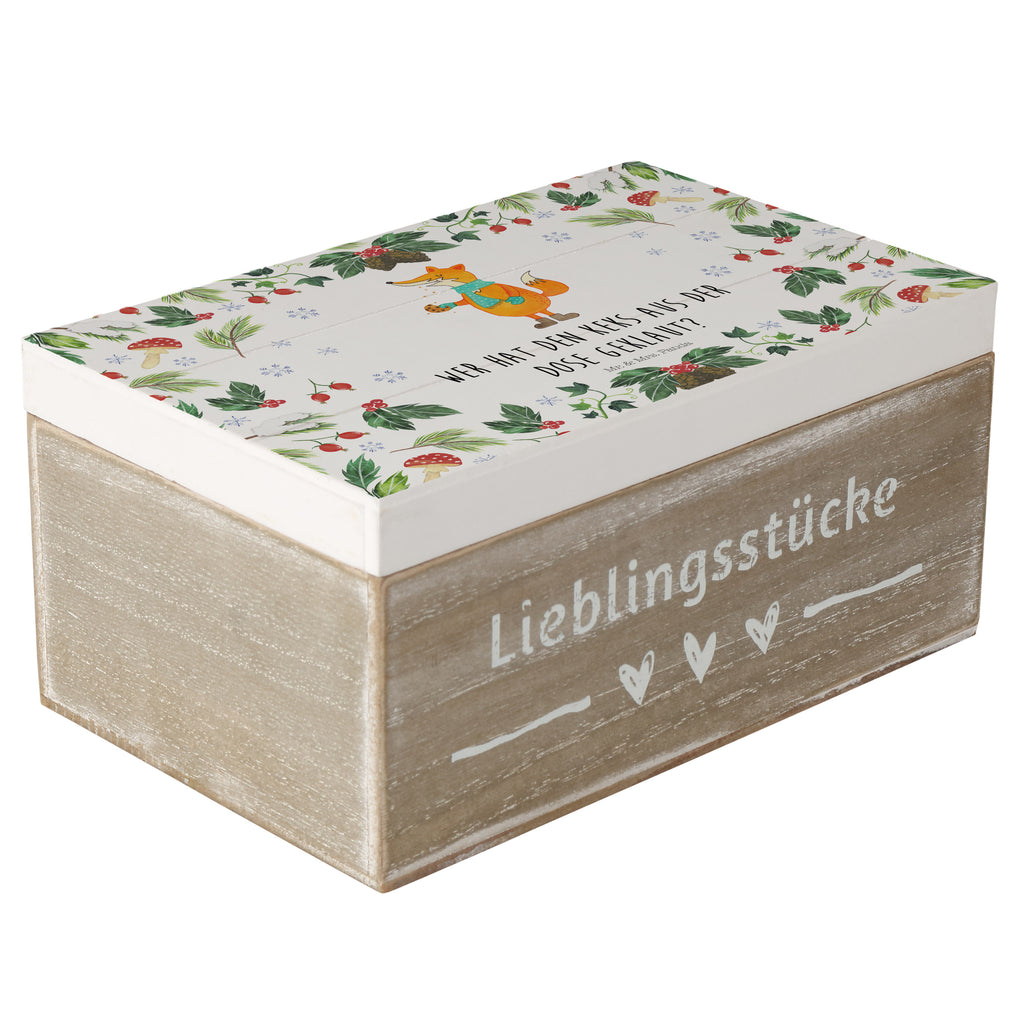 Holzkiste Fuchs Keksdose Holzkiste, Kiste, Schatzkiste, Truhe, Schatulle, XXL, Erinnerungsbox, Erinnerungskiste, Dekokiste, Aufbewahrungsbox, Geschenkbox, Geschenkdose, Winter, Weihnachten, Weihnachtsdeko, Nikolaus, Advent, Heiligabend, Wintermotiv