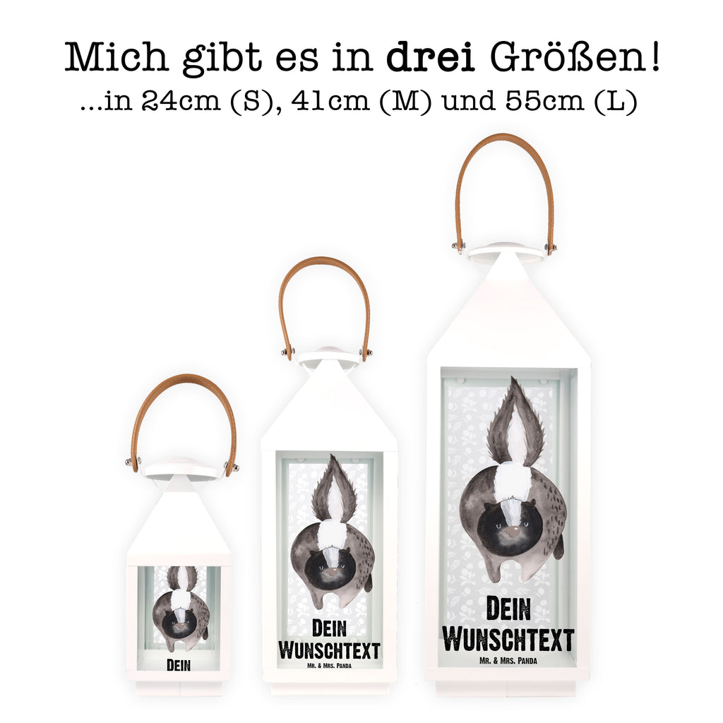 Personalisierte Deko Laterne Stinktier Angriff Gartenlampe, Gartenleuchte, Gartendekoration, Gartenlicht, Laterne kleine Laternen, XXL Laternen, Laterne groß, Stinktier, Skunk, Wildtier, Raubtier, Stinker, Stinki, wütend, Drohung