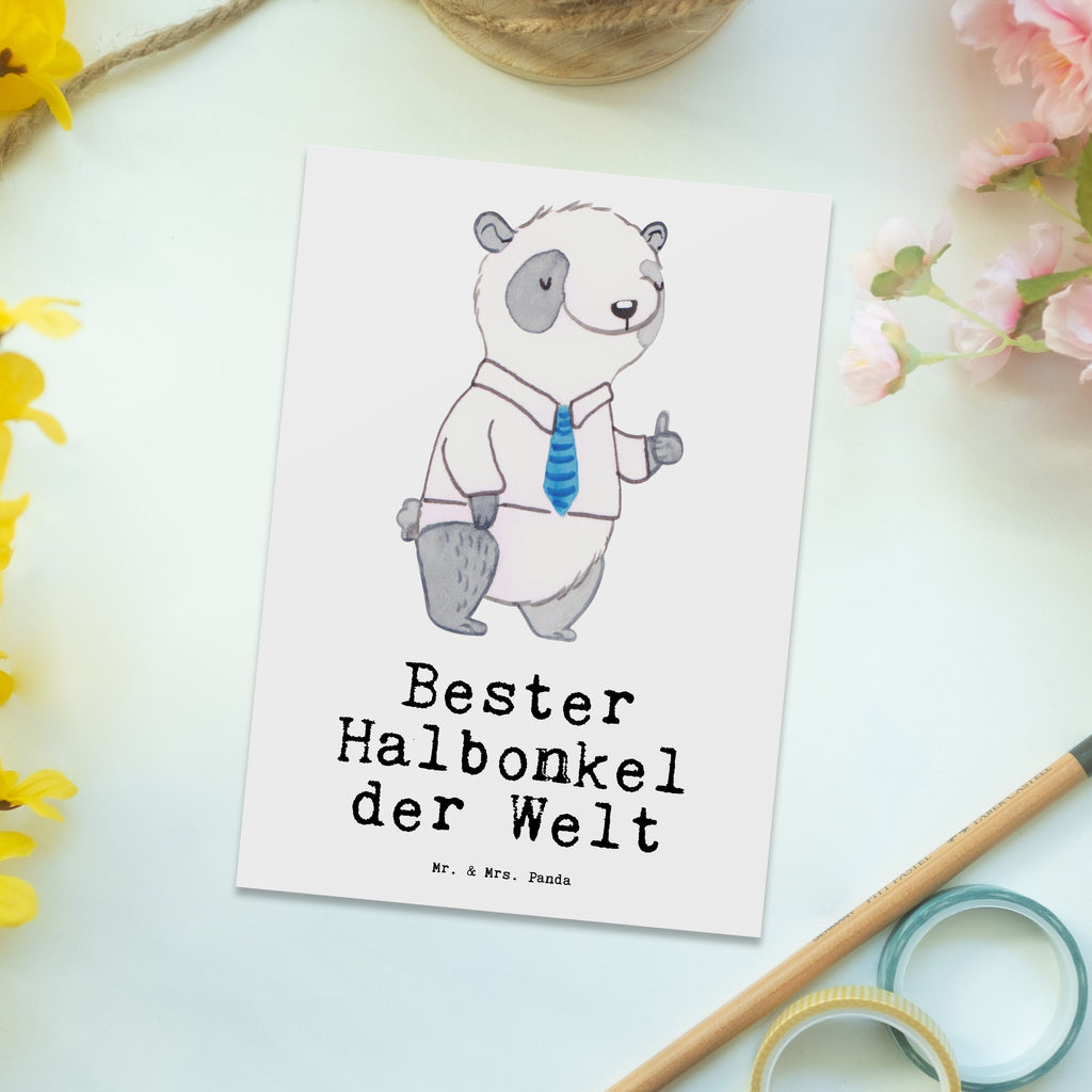 Postkarte Panda Bester Halbonkel der Welt Postkarte, Karte, Geschenkkarte, Grußkarte, Einladung, Ansichtskarte, Geburtstagskarte, Einladungskarte, Dankeskarte, Ansichtskarten, Einladung Geburtstag, Einladungskarten Geburtstag, für, Dankeschön, Geschenk, Schenken, Geburtstag, Geburtstagsgeschenk, Geschenkidee, Danke, Bedanken, Mitbringsel, Freude machen, Geschenktipp, Onkel, bester Onkel, Halbonkel, Stiefonkel, Stief, Stiefgeschwister, Familie, Kleinigkeit