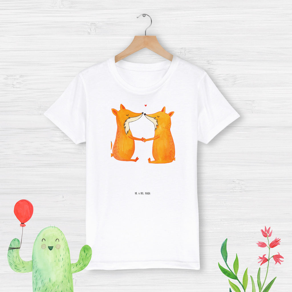 Organic Kinder T-Shirt Füchse Liebe Kinder T-Shirt, Kinder T-Shirt Mädchen, Kinder T-Shirt Jungen, Fuchs, Füchse, Fox, Liebe, Liebespaar, Paar, Partner, Freundin, Freund, Ehe, Verlobte, Ehemann, Ehefrau, Liebesbeweis