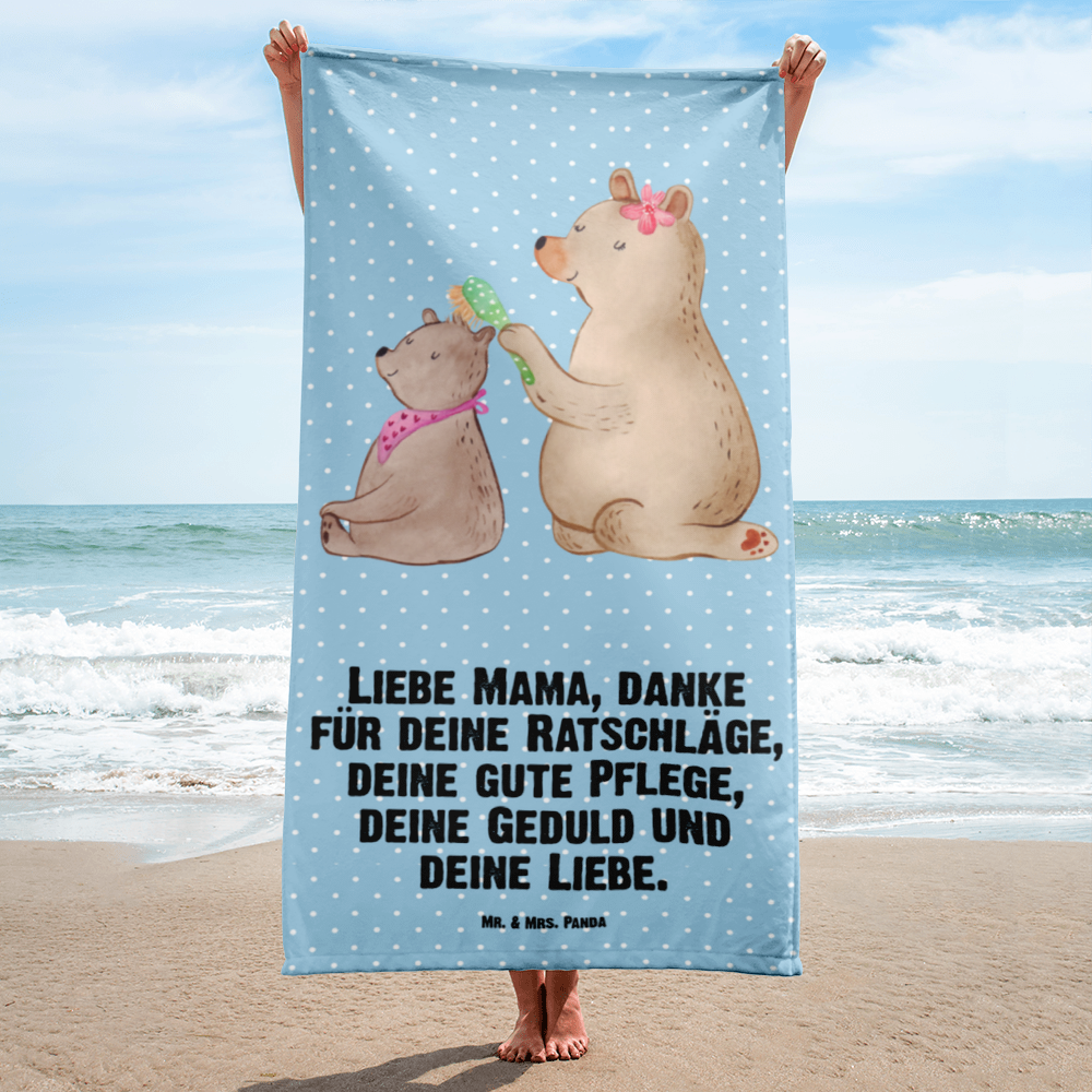 XL Badehandtuch Bär mit Kind Handtuch, Badetuch, Duschtuch, Strandtuch, Saunatuch, Familie, Vatertag, Muttertag, Bruder, Schwester, Mama, Papa, Oma, Opa, Geschenk, Mutti, Mutter