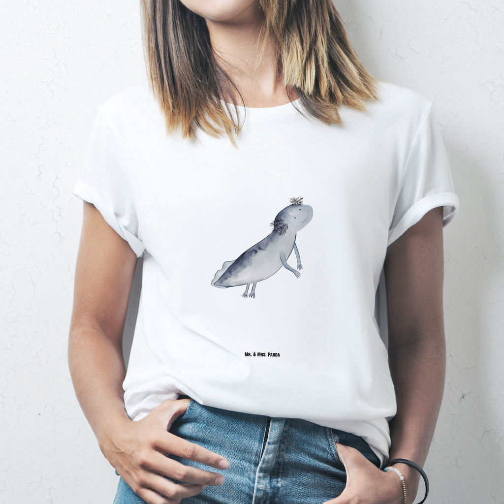 T-Shirt Standard Axolotl schwimmt T-Shirt, Shirt, Tshirt, Lustiges T-Shirt, T-Shirt mit Spruch, Party, Junggesellenabschied, Jubiläum, Geburstag, Herrn, Damen, Männer, Frauen, Schlafshirt, Nachthemd, Sprüche, Axolotl, Molch, Axolot, Schwanzlurch, Lurch, Lurche, Problem, Probleme, Lösungen, Motivation