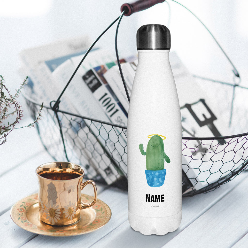 Personalisierte Thermosflasche Kaktus Heilig Personalisierte Isolierflasche, Personalisierte Thermoflasche, Personalisierte Trinkflasche, Trinkflasche Mit Namen, Wunschname, Bedrucken, Namensflasche, Kaktus, Kakteen, frech, lustig, Kind, Eltern, Familie, Bruder, Schwester, Schwestern, Freundin, Heiligenschein