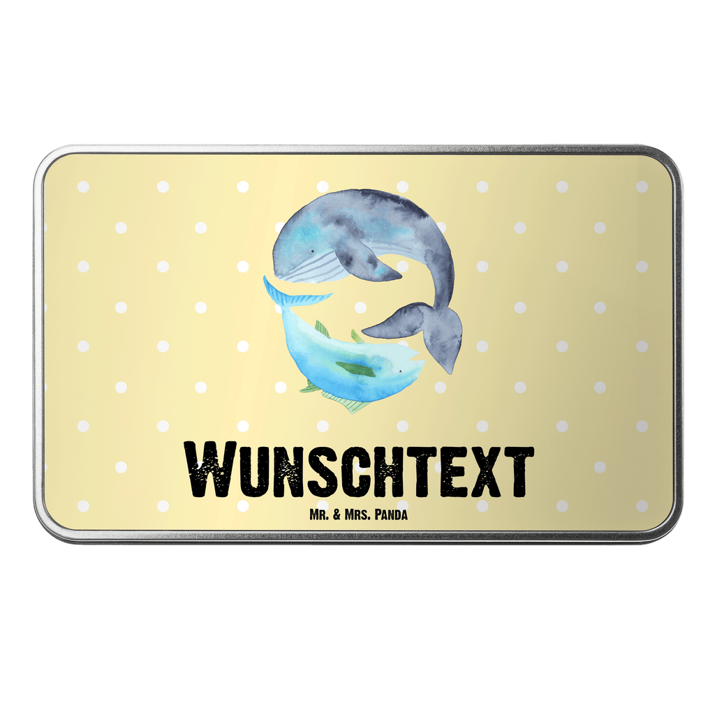 Personalisierte Metalldose Walfisch & Thunfisch Personalisierte Metalldose, Dose mit Namen, Namensdose, Kiste mit Namen, Namenskiste, Tiermotive, Gute Laune, lustige Sprüche, Tiere, Wal, Wahl, Tunfisch, Wortwitz lustig, Spruch lustig, Flachwitz, Witz, Spruch des Tages, Flachwitz Geschenk