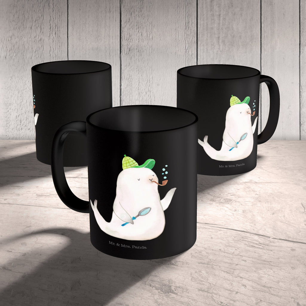 Tasse Robbe Sherlock Tasse, Kaffeetasse, Teetasse, Becher, Kaffeebecher, Teebecher, Keramiktasse, Porzellantasse, Büro Tasse, Geschenk Tasse, Tasse Sprüche, Tasse Motive, Tiermotive, Gute Laune, lustige Sprüche, Tiere