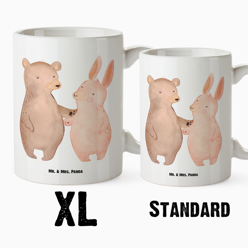 XL Tasse Bär Hase Umarmen XL Tasse, Große Tasse, Grosse Kaffeetasse, XL Becher, XL Teetasse, spülmaschinenfest, Jumbo Tasse, Groß, Liebe, Partner, Freund, Freundin, Ehemann, Ehefrau, Heiraten, Verlobung, Heiratsantrag, Liebesgeschenk, Jahrestag, Hocheitstag, Freunde, bester Freund, Hase, Bär, Bärchen, best friends