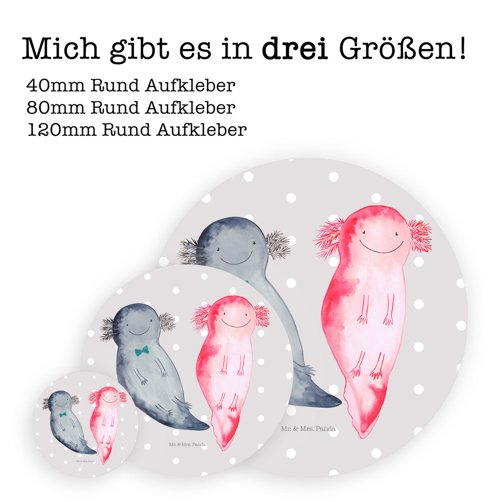 Rund Aufkleber Axolotl Freundin Sticker, Aufkleber, Etikett, Axolotl, Molch, Axolot, Schwanzlurch, Lurch, Lurche, Liebe, große Liebe, Liebesbeweis, Freund, Verlobter, Ehemann, Jahrestag, Valentinstag