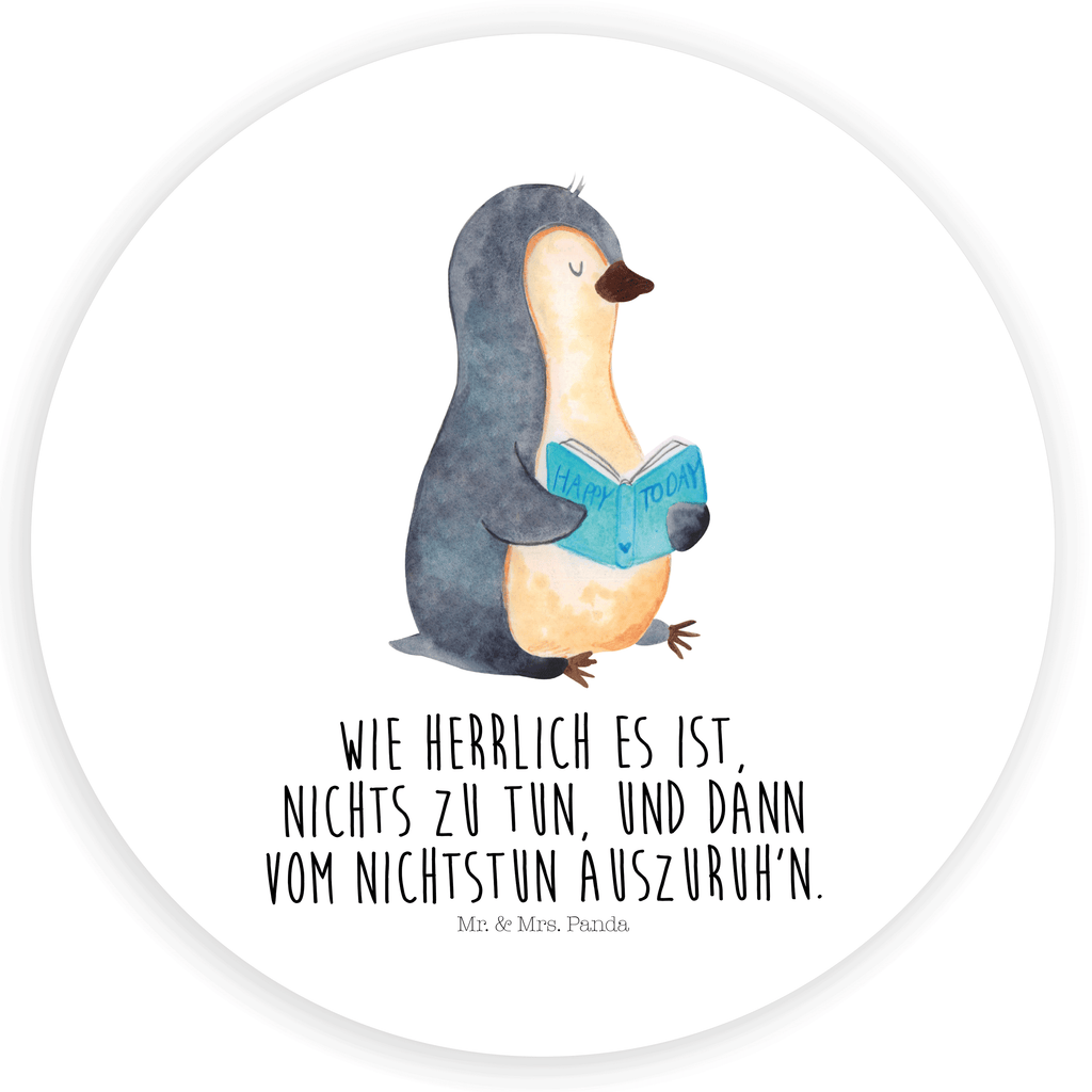 Rund Aufkleber Pinguin Buch Sticker, Aufkleber, Etikett, Kinder, rund, Pinguin, Pinguine, Buch, Lesen, Bücherwurm, Nichtstun, Faulenzen, Ferien, Urlaub, Freizeit