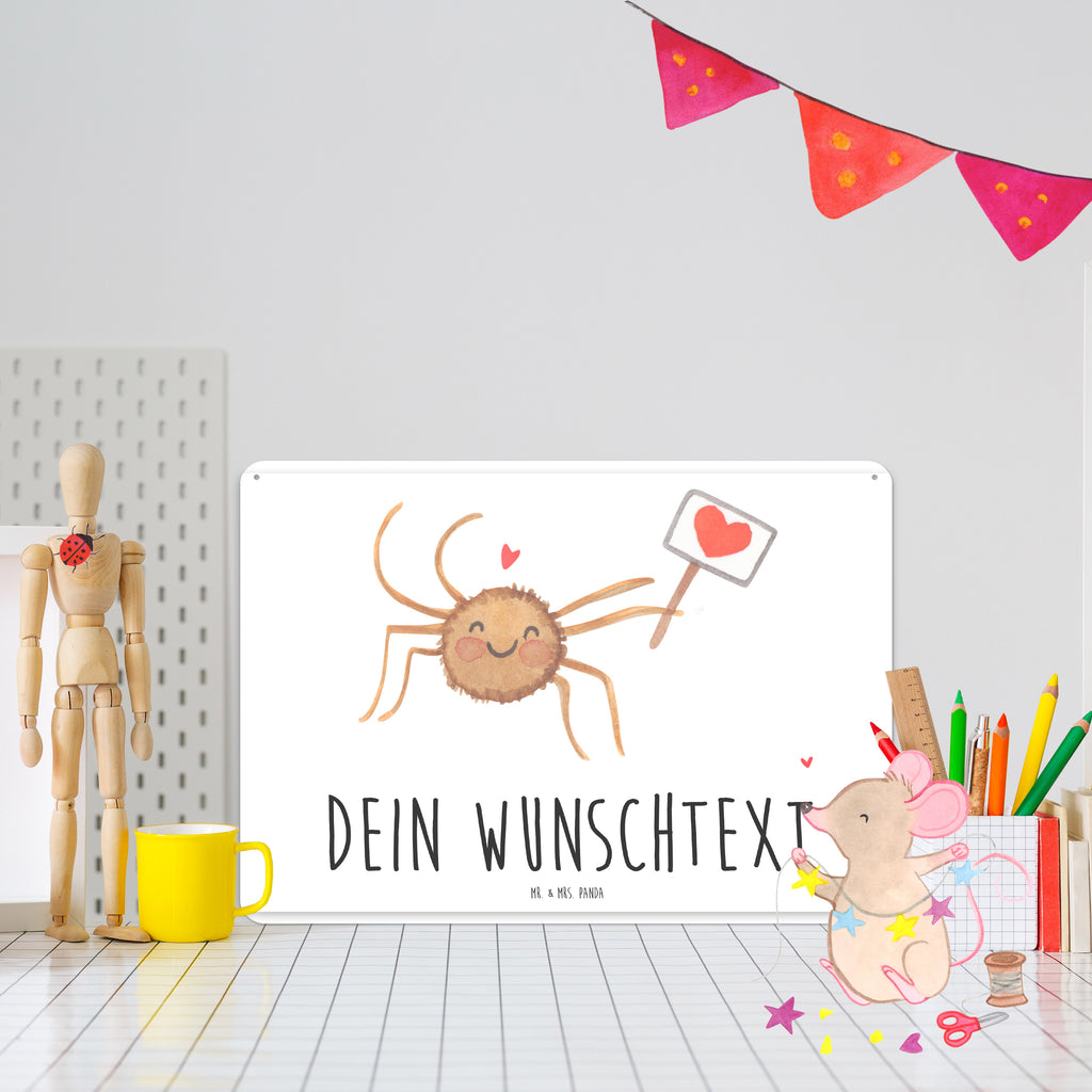 Personalisiertes Blechschild Spinne Agathe Motivation Blechschild, Metallschild, Geschenk Schild, Schild, Magnet-Metall-Schild, Deko Schild, Wandschild, Wand-Dekoration, Türschild, Spinne Agathe, Spinne, Agathe, Videos, Merchandise, Motivation, Glück, Liebe, Vertrauen, Dankeschön