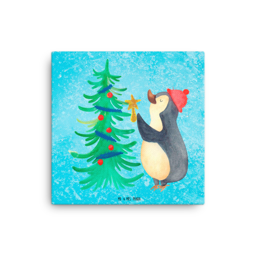 Leinwand Bild Pinguin Weihnachtsbaum Leinwand, Bild, Kunstdruck, Wanddeko, Dekoration, Winter, Weihnachten, Weihnachtsdeko, Nikolaus, Advent, Heiligabend, Wintermotiv, Pinguin