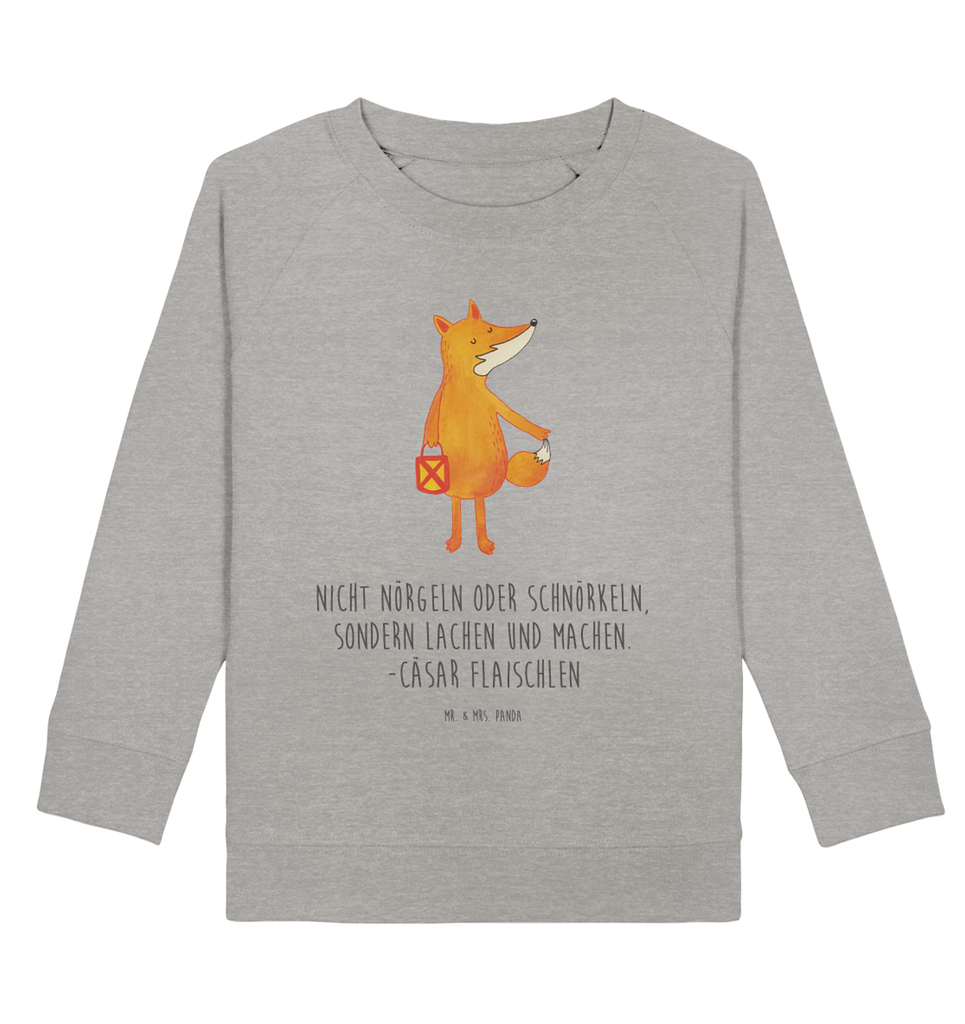 Organic Kinder Pullover Fuchs Laterne Kinder Pullover, Kinder Sweatshirt, Jungen, Mädchen, Fuchs, Füchse, Spruch trösten, Liebeskummer Spruch, Laterne, Sankt Martin, Laternenumzug, Aufmuntern, Cäsar Otto Hugo Flaischlen