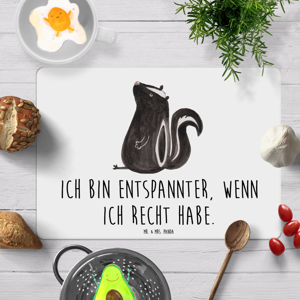 Tischset Stinktier sitzend Tischset, Tischuntersetzer, Platzset, Tischsets abwaschbar, Tischunterlage, Stinktier, Skunk, Wildtier, Raubtier, Stinker, Stinki, Spruch, Büro, Recht, Besserwisser