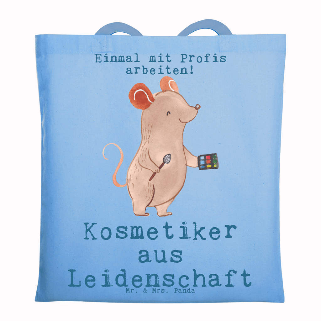 Tragetasche Kosmetiker aus Leidenschaft Beuteltasche, Beutel, Einkaufstasche, Jutebeutel, Stoffbeutel, Tasche, Shopper, Umhängetasche, Strandtasche, Schultertasche, Stofftasche, Tragetasche, Badetasche, Jutetasche, Einkaufstüte, Laptoptasche, Beruf, Ausbildung, Jubiläum, Abschied, Rente, Kollege, Kollegin, Geschenk, Schenken, Arbeitskollege, Mitarbeiter, Firma, Danke, Dankeschön, Kosmetiker, Make Up Artist, Maskenbildner, Visagist, Beauty Salon, Kosmetikstudio, Eröffnung