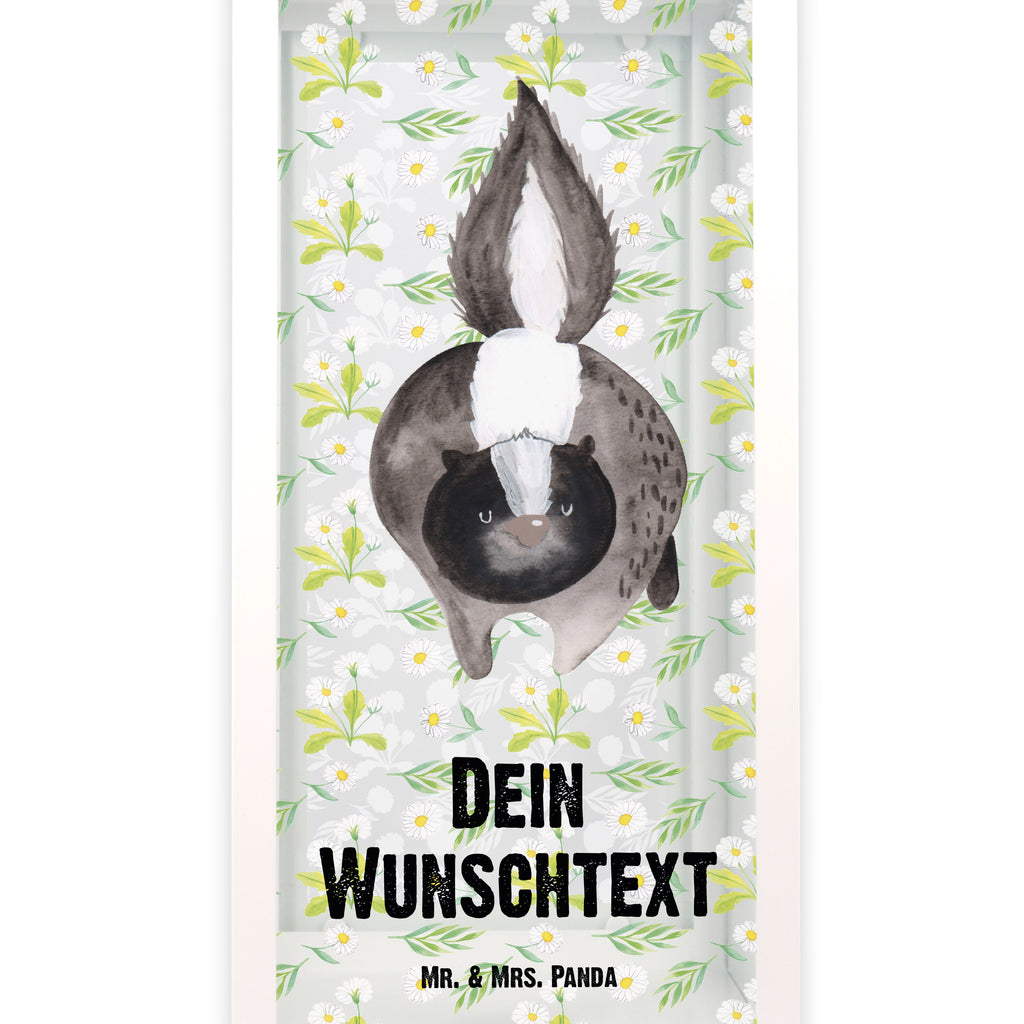 Personalisierte Deko Laterne Stinktier Angriff Gartenlampe, Gartenleuchte, Gartendekoration, Gartenlicht, Laterne kleine Laternen, XXL Laternen, Laterne groß, Stinktier, Skunk, Wildtier, Raubtier, Stinker, Stinki, wütend, Drohung