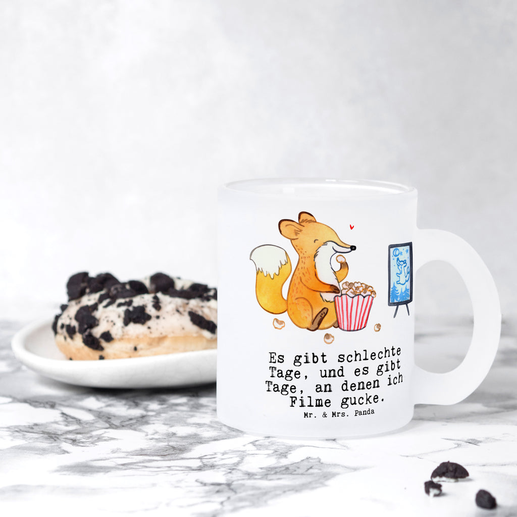 Teetasse Fuchs Filme gucken Tage Teetasse, Teeglas, Teebecher, Tasse mit Henkel, Tasse, Glas Teetasse, Teetasse aus Glas, Geschenk, Sport, Sportart, Hobby, Schenken, Danke, Dankeschön, Auszeichnung, Gewinn, Sportler, Filmabend, Filme gucken, TV, Fernsehen, Kino