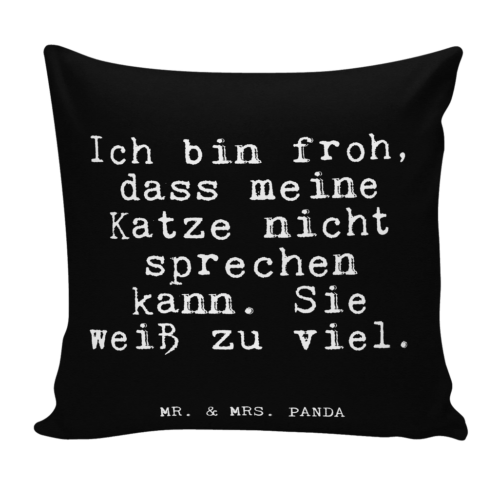 40x40 Kissen Fun Talk Ich bin froh, dass meine Katze nicht sprechen kann. Sie weiß zu viel. Kissenhülle, Kopfkissen, Sofakissen, Dekokissen, Motivkissen, sofakissen, sitzkissen, Kissen, Kissenbezüge, Kissenbezug 40x40, Kissen 40x40, Kissenhülle 40x40, Zierkissen, Couchkissen, Dekokissen Sofa, Sofakissen 40x40, Dekokissen 40x40, Kopfkissen 40x40, Kissen 40x40 Waschbar, Spruch, Sprüche, lustige Sprüche, Weisheiten, Zitate, Spruch Geschenke, Glizer Spruch Sprüche Weisheiten Zitate Lustig Weisheit Worte