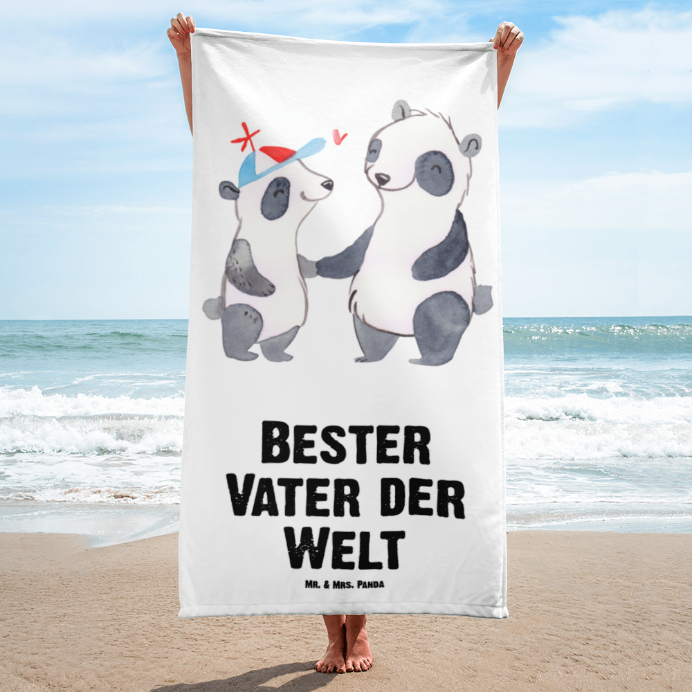 XL Badehandtuch Panda Bester Vater der Welt Handtuch, Badetuch, Duschtuch, Strandtuch, Saunatuch, für, Dankeschön, Geschenk, Schenken, Geburtstag, Geburtstagsgeschenk, Geschenkidee, Danke, Bedanken, Mitbringsel, Freude machen, Geschenktipp, Vater, Papa, Dad, Daddy, Paps, Papi, Vati, Eltern, Geschenk Vater, Mann, Familie, Bester, Kleinigkeit