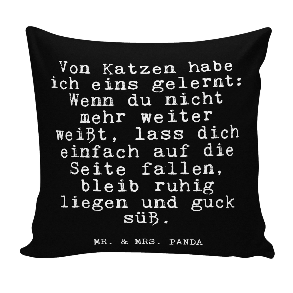 40x40 Kissen Fun Talk Von Katzen habe ich eins gelernt: Wenn du nicht mehr weiter weißt, lass dich einfach auf die Seite fallen, bleib ruhig liegen und guck süß. Kissenhülle, Kopfkissen, Sofakissen, Dekokissen, Motivkissen, sofakissen, sitzkissen, Kissen, Kissenbezüge, Kissenbezug 40x40, Kissen 40x40, Kissenhülle 40x40, Zierkissen, Couchkissen, Dekokissen Sofa, Sofakissen 40x40, Dekokissen 40x40, Kopfkissen 40x40, Kissen 40x40 Waschbar, Spruch, Sprüche, lustige Sprüche, Weisheiten, Zitate, Spruch Geschenke, Glizer Spruch Sprüche Weisheiten Zitate Lustig Weisheit Worte