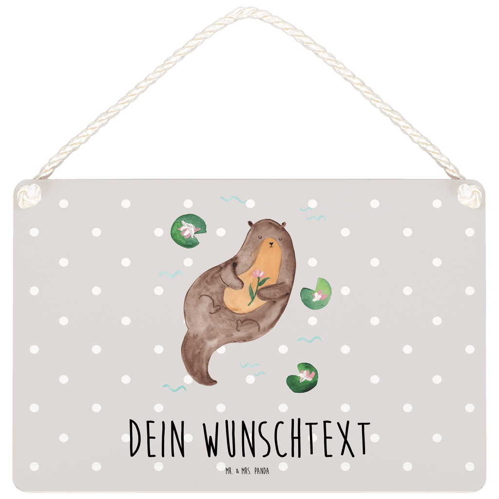 Personalisiertes Deko Schild Otter Seerose Dekoschild, Deko Schild, Schild, Tür Schild, Türschild, Holzschild, Wandschild, Wanddeko, Otter, Fischotter, Seeotter, Otter Seeotter See Otter