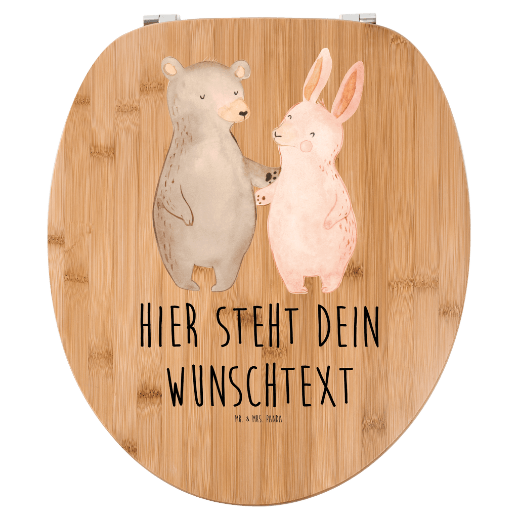 Personalisierter WC Sitz Motiv Bär Hase Umarmen Personalisierte Klobrille, Personalisierter Klodeckel, Personalisierter Toilettendeckel, Personalisierter WC-Sitz, Toilettendeckel mit Namen, WC Sitz mit Namen, Liebe, Partner, Freund, Freundin, Ehemann, Ehefrau, Heiraten, Verlobung, Heiratsantrag, Liebesgeschenk, Jahrestag, Hocheitstag, Freunde, bester Freund, Hase, Bär, Bärchen, best friends