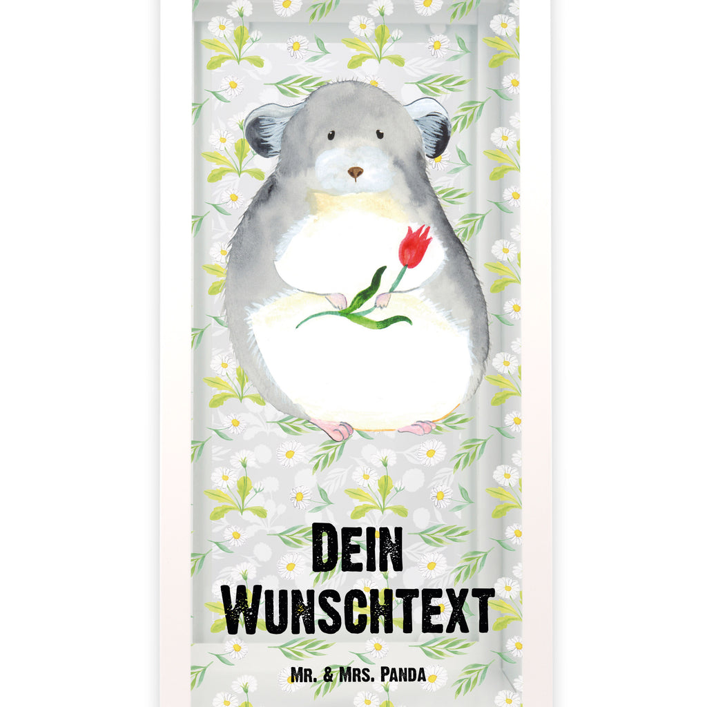 Personalisierte Deko Laterne Chinchilla mit Blume Gartenlampe, Gartenleuchte, Gartendekoration, Gartenlicht, Laterne kleine Laternen, XXL Laternen, Laterne groß, Tiermotive, Gute Laune, lustige Sprüche, Tiere, Chinchilla, Chinchillas, Liebeskummer, Kummer, Depressionen, traurig sein, Chaos, Glücklichsein, Büro, Büroalltag