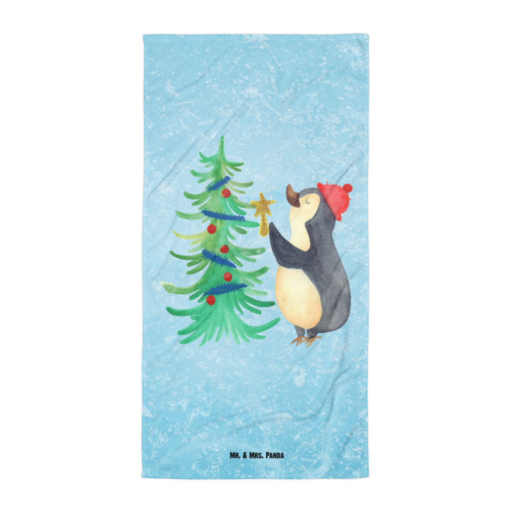 XL Badehandtuch Pinguin Weihnachtsbaum Handtuch, Badetuch, Duschtuch, Strandtuch, Saunatuch, Winter, Weihnachten, Weihnachtsdeko, Nikolaus, Advent, Heiligabend, Wintermotiv, Pinguin