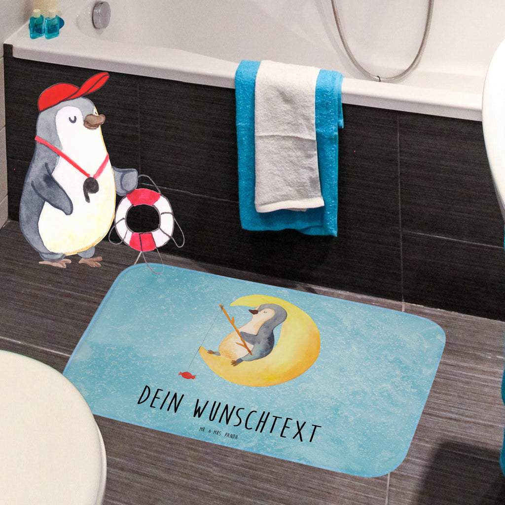 Personalisierter Badvorleger Pinguin Mond Personalisierte Badematte, Personalisierter Badteppich, Personalisierter Duschvorleger, Personalisierter Badezimmerteppich, Personalisierter Badezimmermatte, Personalisierter Badvorleger, Personalisierter Duschmatte, Personalisierter Duschteppich, Badematte mit Namen, Badteppich mit Namen, Duschvorleger mit Namen, Badezimmerteppich mit Namen, Badezimmermatte mit Namen, Badvorleger mit Namen, Duschmatte mit Namen, Duschteppich mit Namen, Wunschtext, Badvorleger selbst bedrucken, Wunschname, Personalisieren, Pinguin, Pinguine, Spruch, schlafen, Nachtruhe, Einschlafen, Schlafzimmer, Schlafstörungen, Gästezimmer