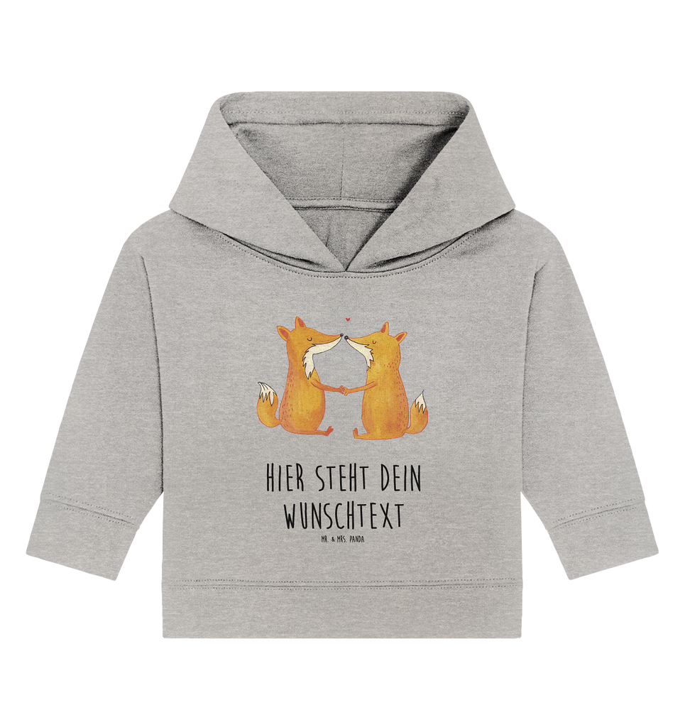 Personalisierter Baby Hoodie Füchse Liebe Personalisierter Baby Hoodie, Baby Hoodie mit Namen, Babyhoodie Wunschtext, Fuchs, Füchse, Fox, Liebe, Liebespaar, Paar, Partner, Freundin, Freund, Ehe, Verlobte, Ehemann, Ehefrau, Liebesbeweis