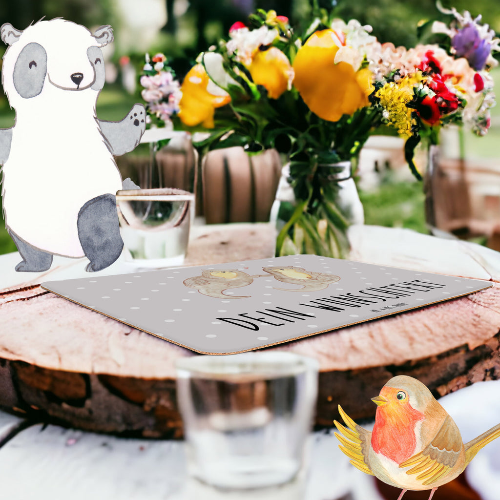 Personalisiertes Tischset Otter händchenhaltend Personalisiertes Tischet, Personalisierter Tischuntersetzer, Personalisiertes Platzset, Otter, Fischotter, Seeotter, Otter Seeotter See Otter