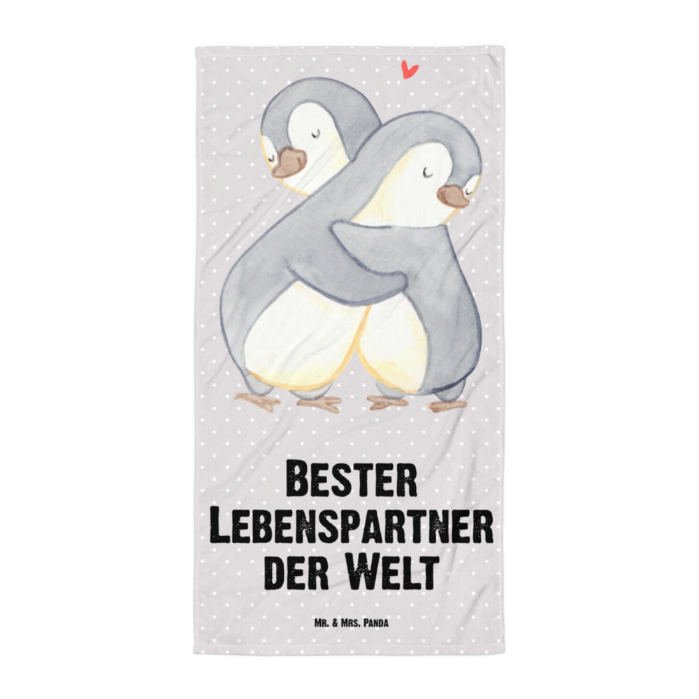 XL Badehandtuch Pinguin Bester Lebenspartner der Welt Handtuch, Badetuch, Duschtuch, Strandtuch, Saunatuch, für, Dankeschön, Geschenk, Schenken, Geburtstag, Geburtstagsgeschenk, Geschenkidee, Danke, Bedanken, Mitbringsel, Freude machen, Geschenktipp, Lebenspartner, Ehepartner, Partner, Ehemann, Ehefrau, Liebe, Freund, Freundin, Hochzeitstag, verliebt