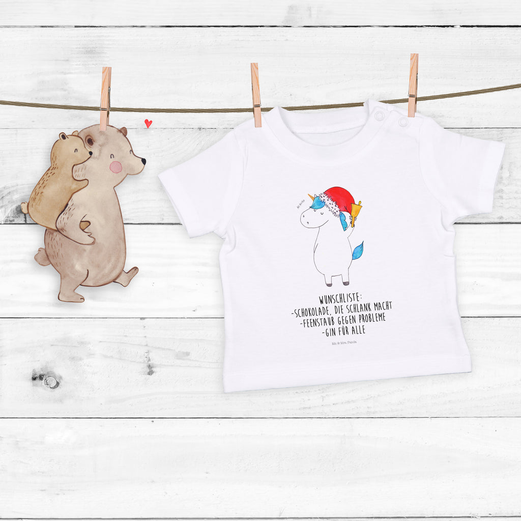 Organic Baby Shirt Einhorn Weihnachtsmann Baby T-Shirt, Jungen Baby T-Shirt, Mädchen Baby T-Shirt, Shirt, Einhorn, Einhörner, Einhorn Deko, Pegasus, Unicorn, Gin, Schokolade, Schoki, Weihnachten, Weihnachtsmann, Nikolaus, Wunschzettel, Wunschliste, Feenstaub