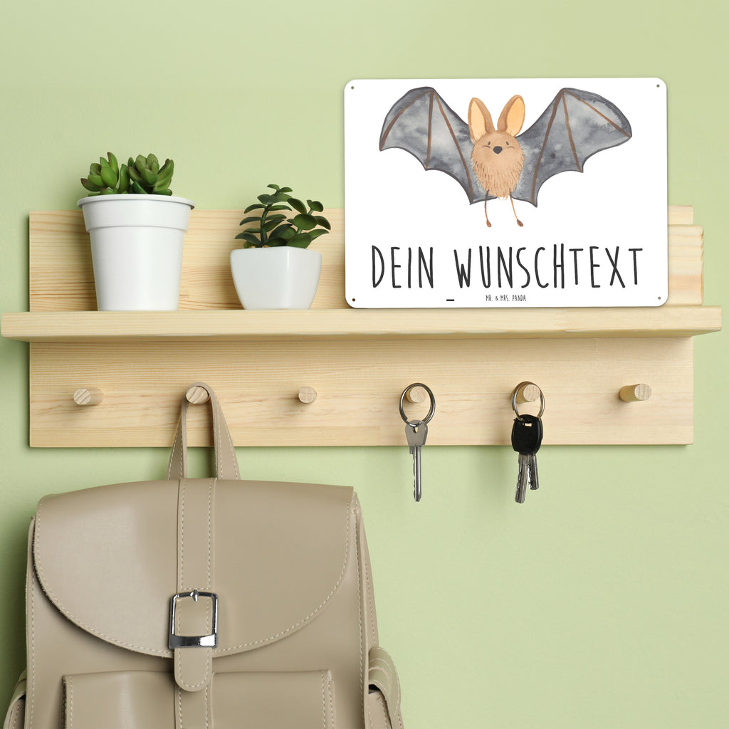 Personalisiertes Blechschild Fledermaus Flügel Blechschild, Metallschild, Geschenk Schild, Schild, Magnet-Metall-Schild, Deko Schild, Wandschild, Wand-Dekoration, Türschild, Tiermotive, Gute Laune, lustige Sprüche, Tiere