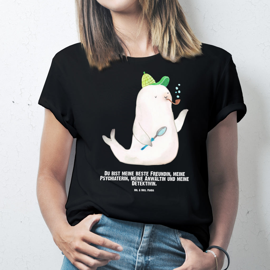 Personalisiertes T-Shirt Robbe Sherlock T-Shirt Personalisiert, T-Shirt mit Namen, T-Shirt mit Aufruck, Männer, Frauen, Wunschtext, Bedrucken, Tiermotive, Gute Laune, lustige Sprüche, Tiere