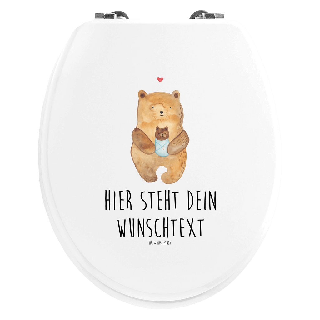 Personalisierter WC Sitz Motiv Bär mit Baby Personalisierte Klobrille, Personalisierter Klodeckel, Personalisierter Toilettendeckel, Personalisierter WC-Sitz, Toilettendeckel mit Namen, WC Sitz mit Namen, Bär, Teddy, Teddybär, Eltern, Mutter, Baby, Taufe, Geburt, Nichte, Neffe, Enkel, Enkelin, Täufling, Geburtstag, Glückwunsch