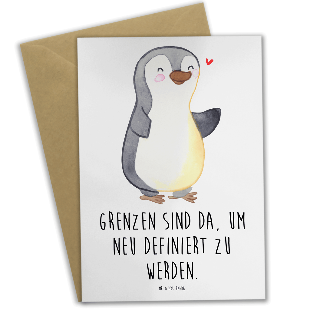 Grußkarte Pinguin Amputation Grußkarte, Klappkarte, Einladungskarte, Glückwunschkarte, Hochzeitskarte, Geburtstagskarte, Karte, Ansichtskarten, Pinguin, Amputation, Armamputation