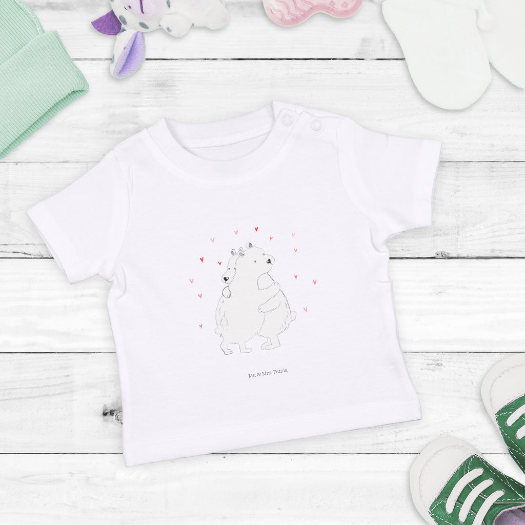 Organic Baby Shirt Eisbär Umarmen Baby T-Shirt, Jungen Baby T-Shirt, Mädchen Baby T-Shirt, Shirt, Tiermotive, Gute Laune, lustige Sprüche, Tiere