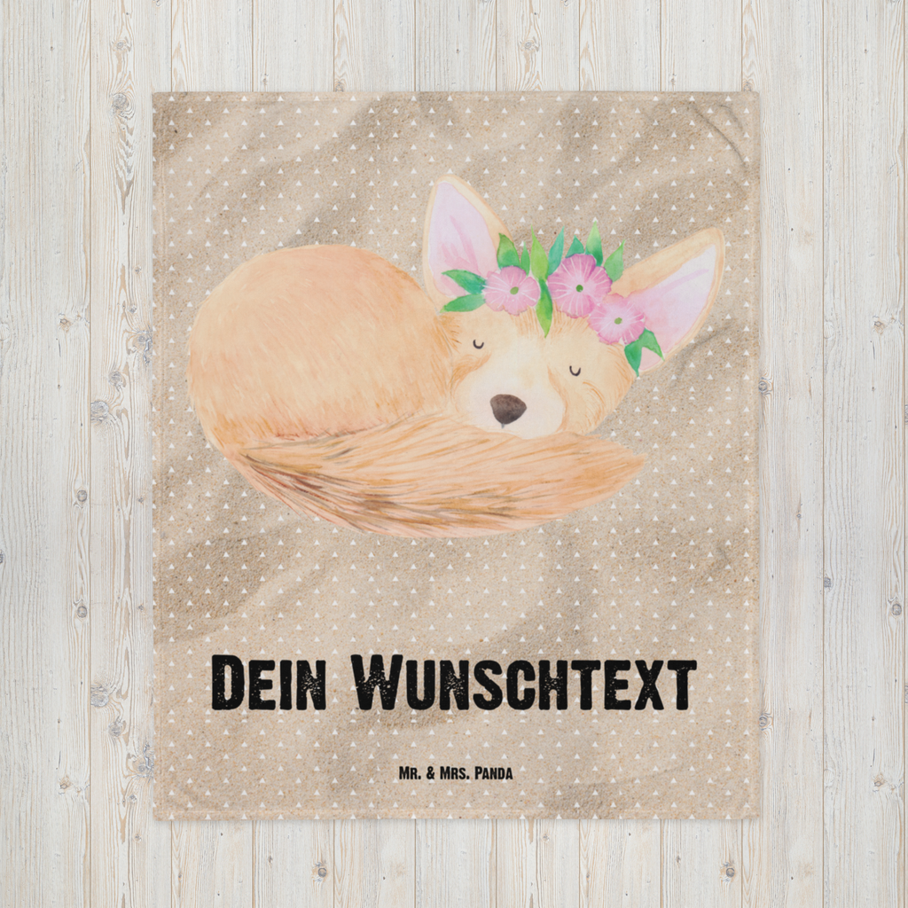 Babydecke mit Namen Wüstenfuchs Blumenkranz Babdyecke personalisiert, Babydecke mit Namen, Babydecke bedrucken, Babygeschenk personalisiet, Babygeschenk mit Namen, Krabbeldecke mit Namen, Krabbeldecke personalisiert, Afrika, Wildtiere, Wüste, Wüstenfuchs, Blumen, Blumenkranz, Glücklich