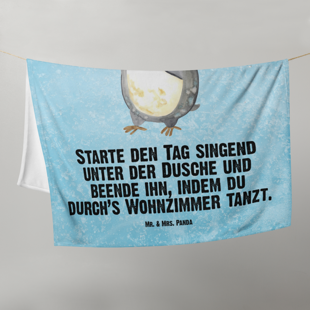 Babydecke Pinguin Duschen Babydecke, Babygeschenk, Geschenk Geburt, Babyecke Kuscheldecke, Krabbeldecke, Pinguin, Pinguine, Dusche, duschen, Lebensmotto, Motivation, Neustart, Neuanfang, glücklich sein