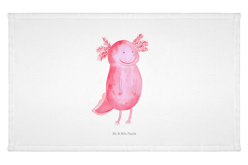 Handtuch Axolotl Glücklich Gästetuch, Reisehandtuch, Sport Handtuch, Frottier, Kinder Handtuch, Axolotl, Molch, Axolot, Schwanzlurch, Lurch, Lurche, Motivation, gute Laune