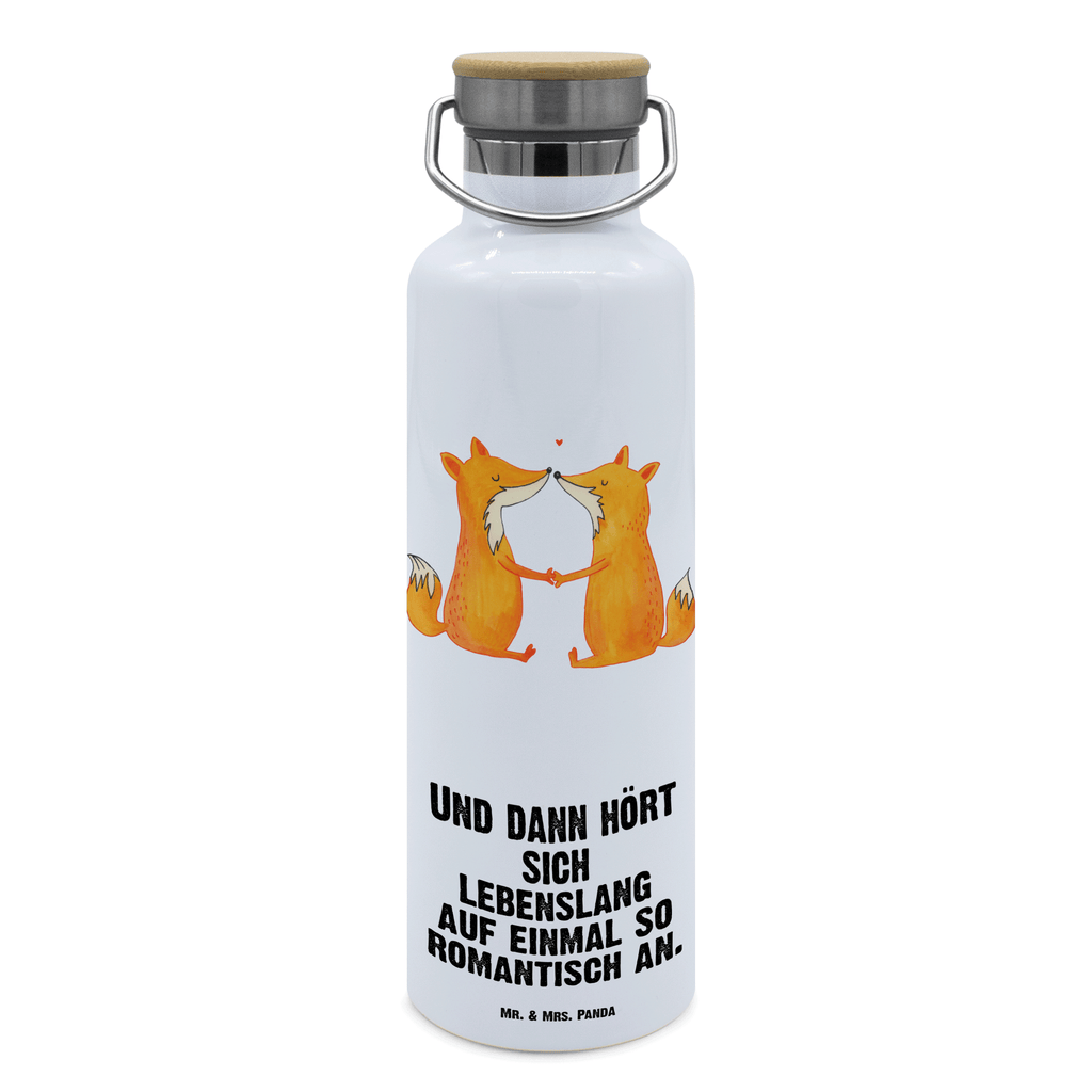 Trinkflasche Füchse Liebe Thermosflasche, Isolierflasche, Edelstahl, Trinkflasche, isoliert, Wamrhaltefunktion, Sportflasche, Flasche zum Sport, Sportlerflasche, Fuchs, Füchse, Fox, Liebe, Liebespaar, Paar, Partner, Freundin, Freund, Ehe, Verlobte, Ehemann, Ehefrau, Liebesbeweis