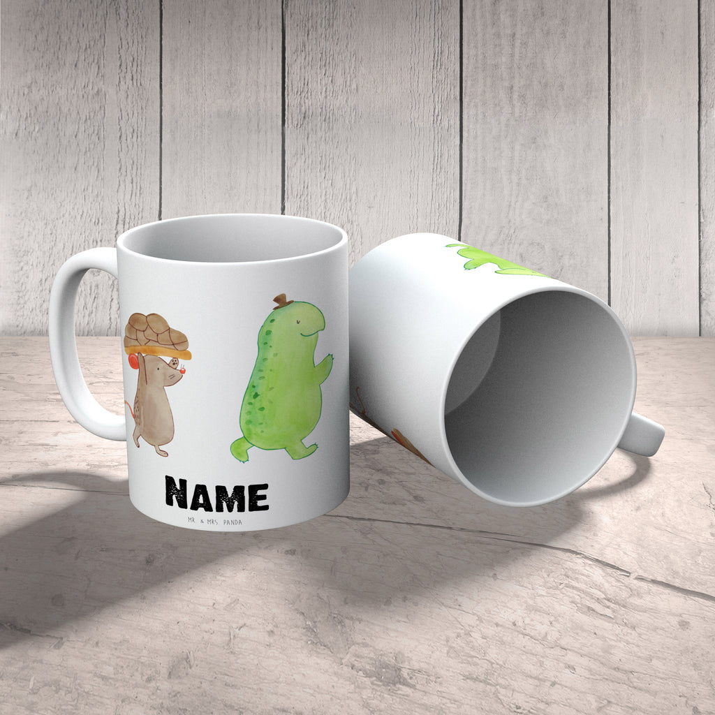 Personalisierte Tasse Schildkröte & Maus Personalisierte Tasse, Namenstasse, Wunschname, Personalisiert, Tasse, Namen, Drucken, Tasse mit Namen, Schildkröte, Maus, Freunde, Freundinnen, beste Freunde, beste Freundinnen