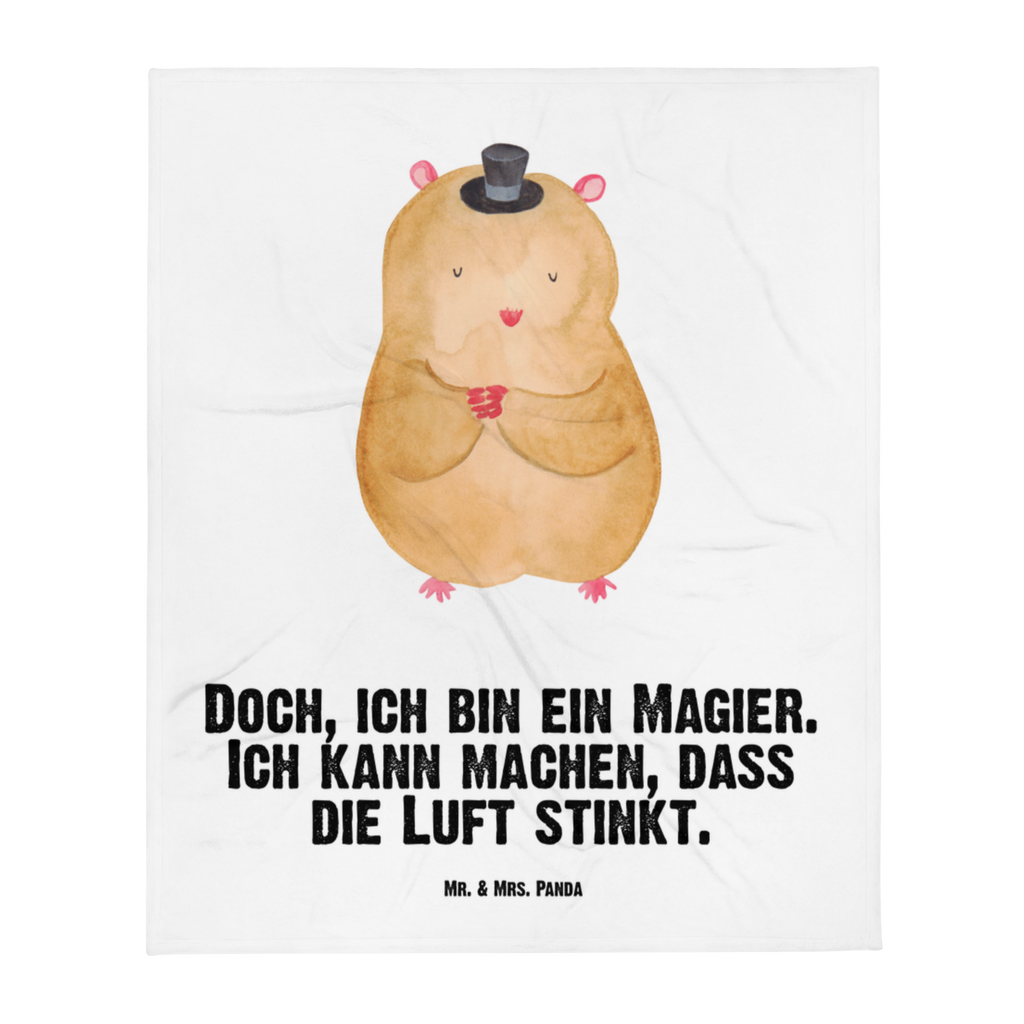 Babydecke Hamster mit Hut Babydecke, Babygeschenk, Geschenk Geburt, Babyecke Kuscheldecke, Krabbeldecke, Tiermotive, Gute Laune, lustige Sprüche, Tiere, Hamster, Hut, Magier, Zylinder, Zwerghamster, Zauberer