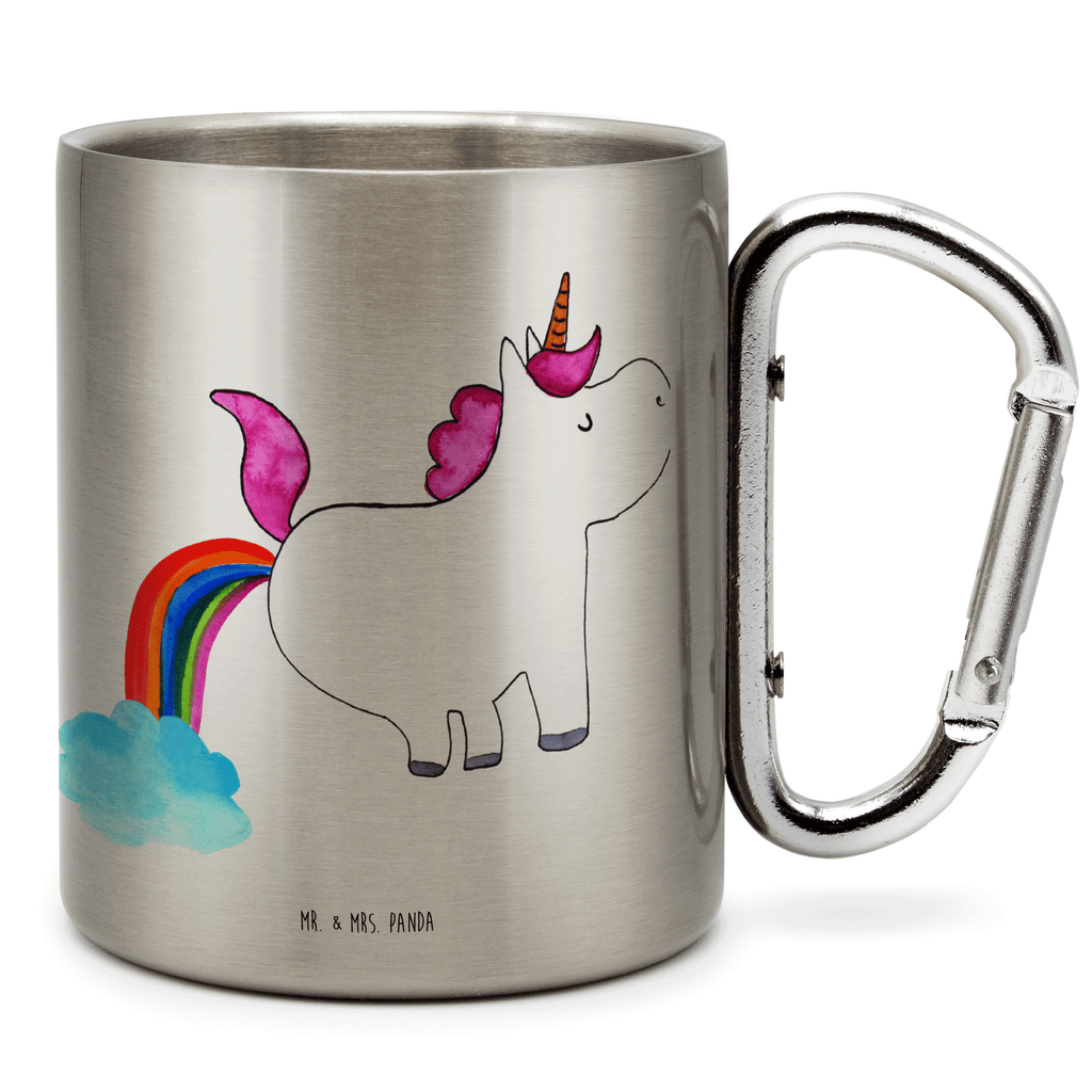 Edelstahlbecher Einhorn Pupsend Edelstahltasse, Karabiner, Edelstahlbecher, Outdoor, Camping, Tasse, Becher, Einhorn, Einhörner, Einhorn Deko, Pegasus, Unicorn, Pups, Regenbogen, Glitzer, Einhornpower, Erwachsenwerden, Spaß, lustig, Freundin